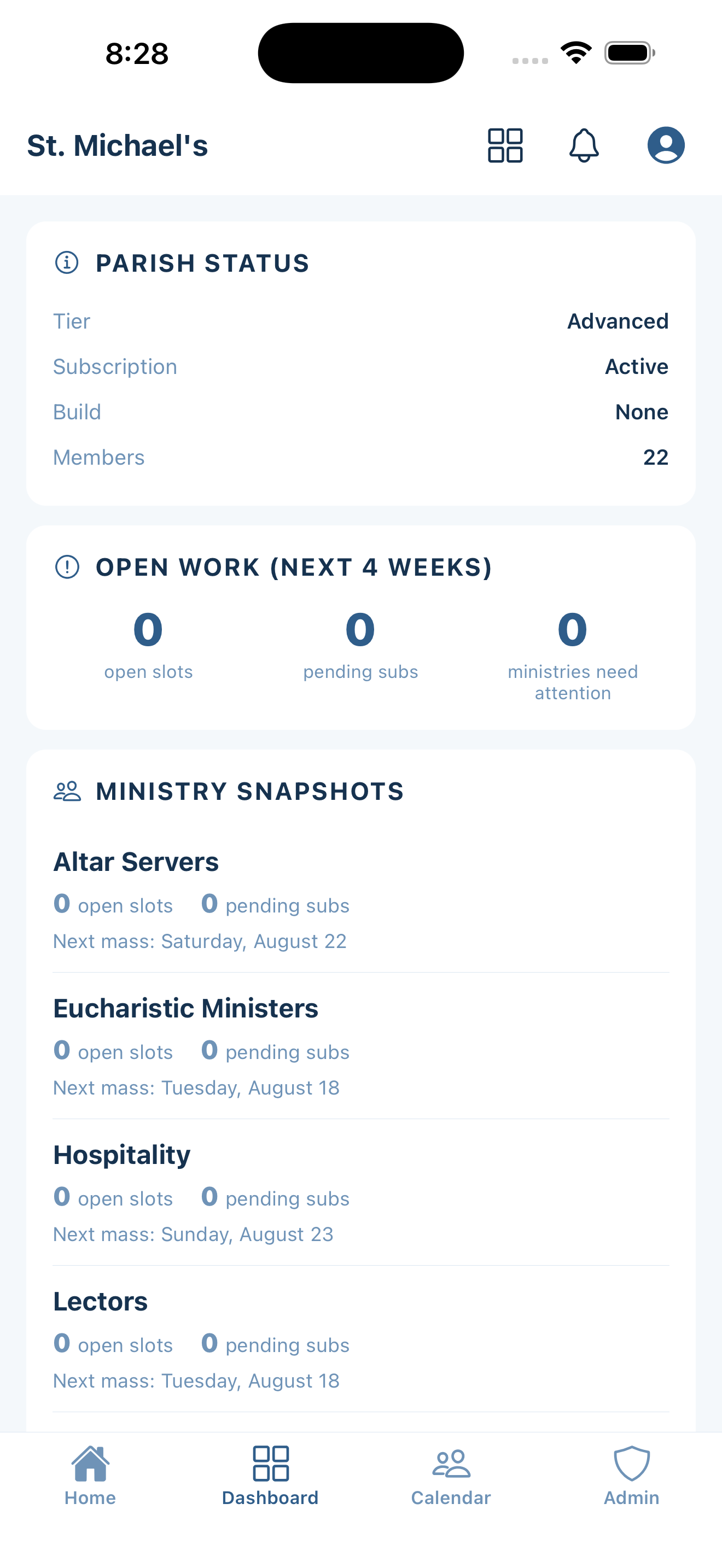 Unitas — Admin dashboard